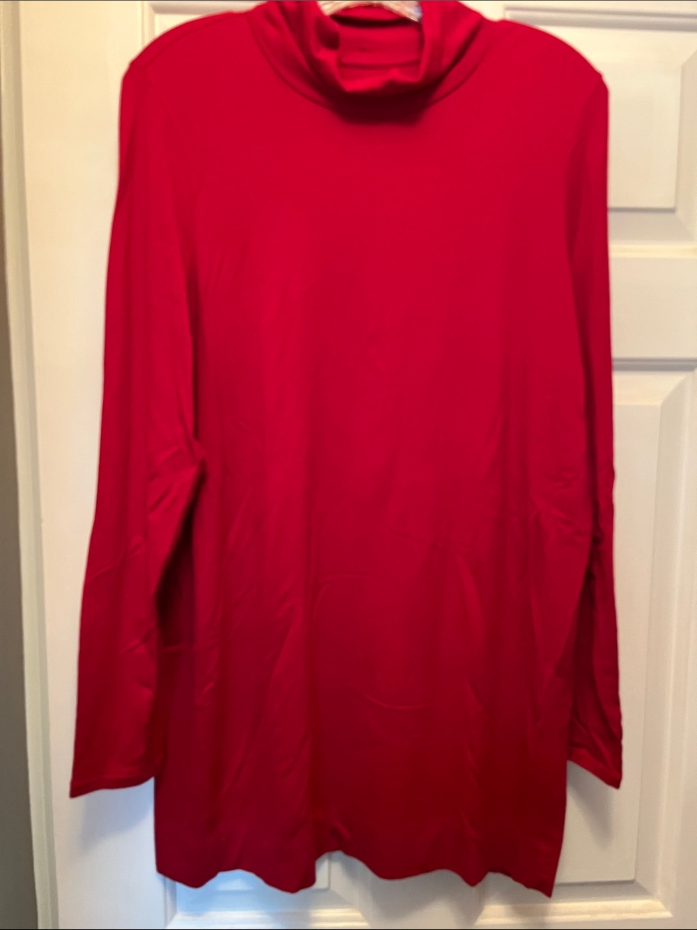 J Jill Red Luxe Supima Turtleneck Tunic.  Size Medium